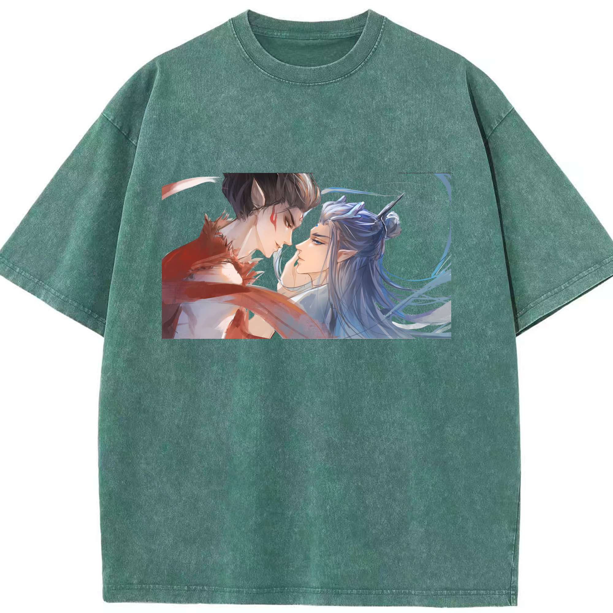 （画像用） Ne Zha 2 ナタ 魔童の大暴れ 綿100% ヴィンテージ風 半袖Tシャツ（フロントプリント）